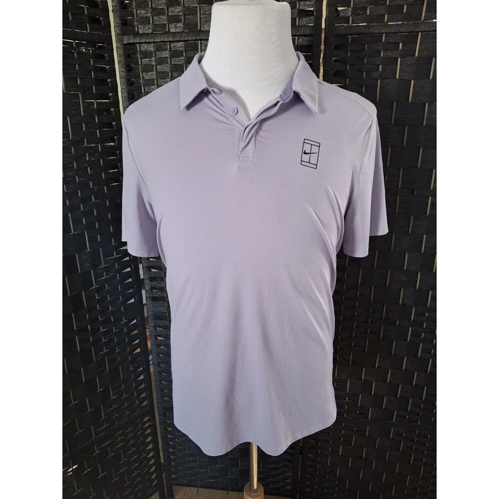Nike Court Advantage Dri-Fit Polo Shirt Mens Large Tennis Purple FZ6907-515